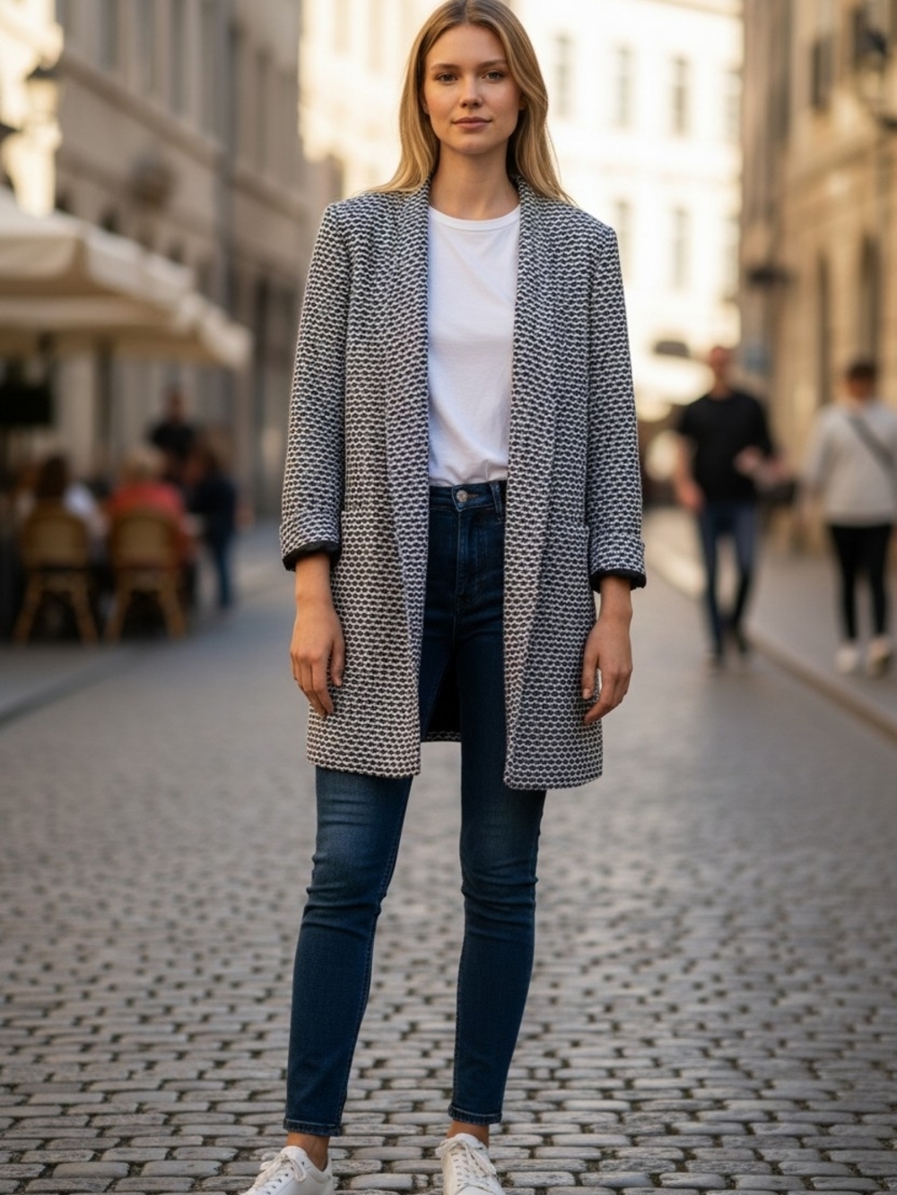 Sophisticated Navy & White Calvin Klein Layering Jacket